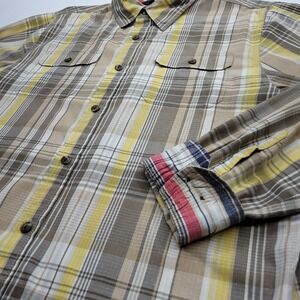 The North‎ Face Ripstop Shirt 100% Cotton Plaid Men Large Pockets Gorpcore